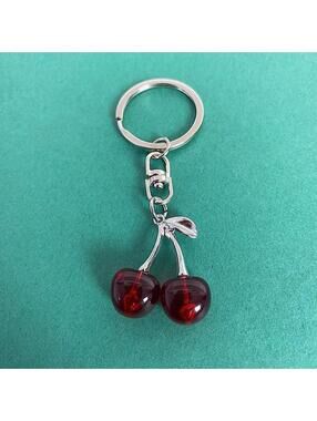 Cute cherry red y2k keychain. Unique clean design great accessory!